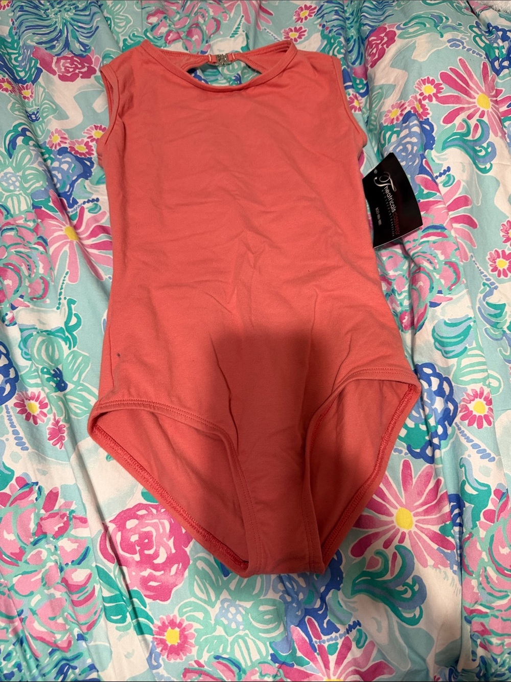 Girls Coral Sleeveless One-Piece leotard